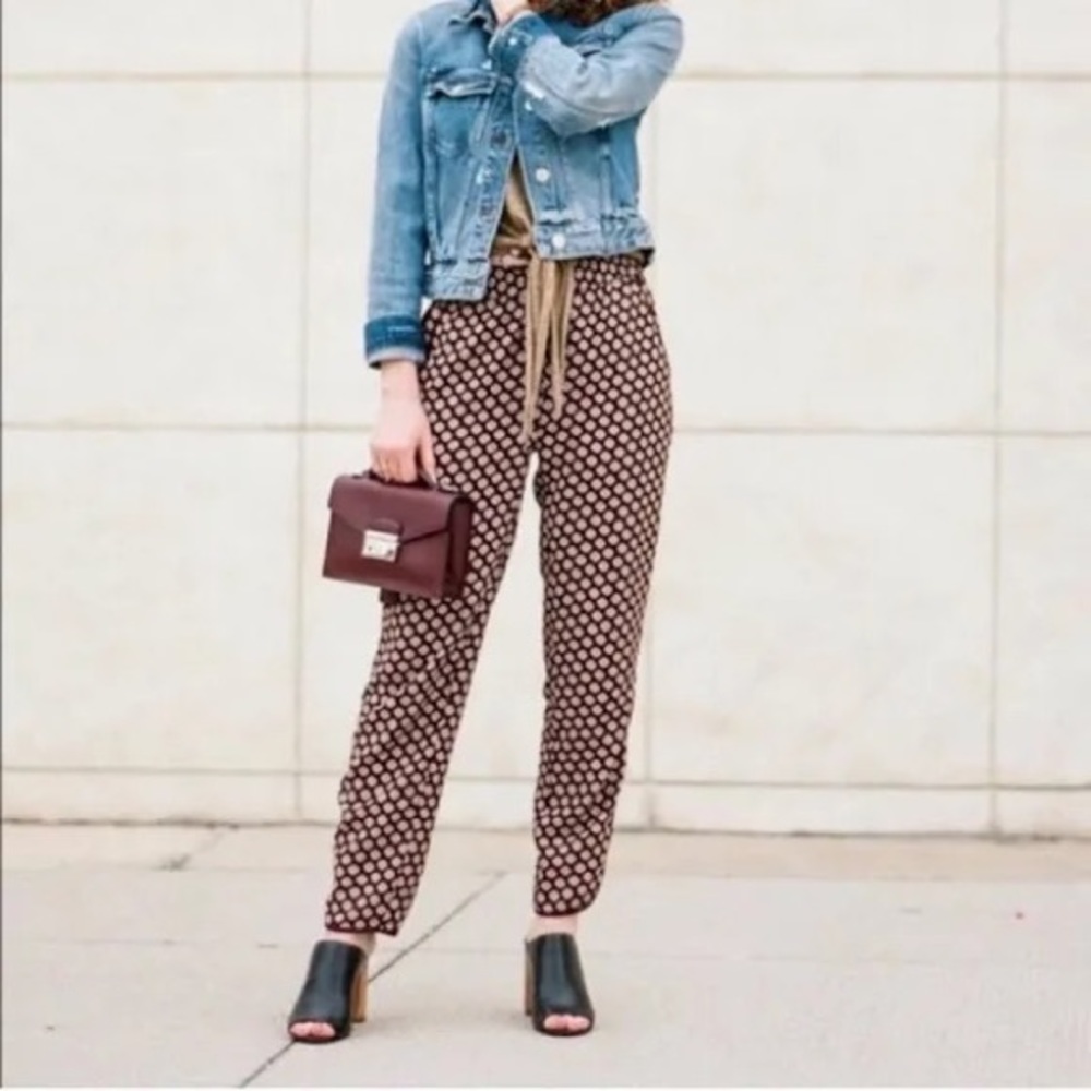 Madewell Track Trouser Crop Pant in Coin Tile Brown Size XS
